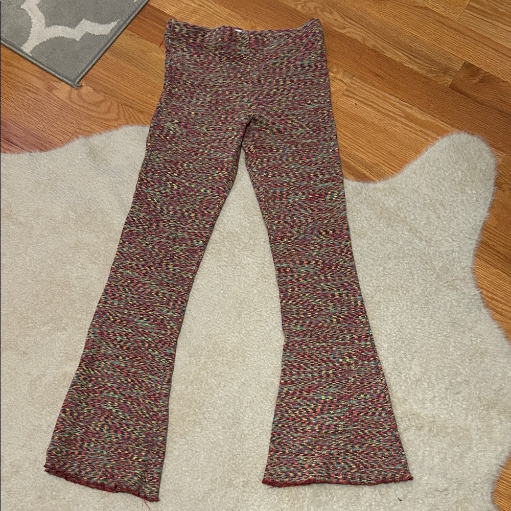 Urban Outfitters Colorful Knit Flared Leggings Sz. Large